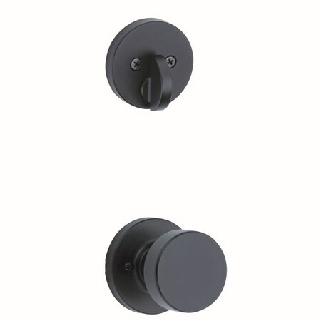 Kwikset Single Cylinder Interior Pismo Knob Trim with Round Rose Matte Black Finish 971PSKRDT-514